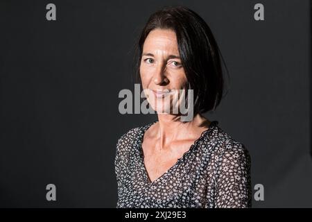 Edimburgh, Schottland. August 2018. Die Autorin Sarah Rainsford nimmt an einem Fotogespräch während des Edinburgh International Book Festival Teil Stockfoto