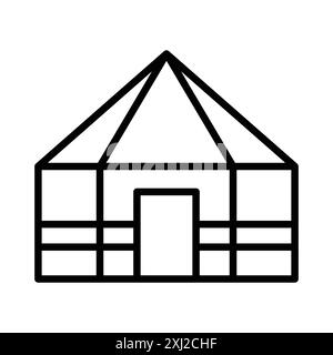 Yurt Icon Linear Logo Set Kollektion in Schwarz-weiß für Web Stock Vektor