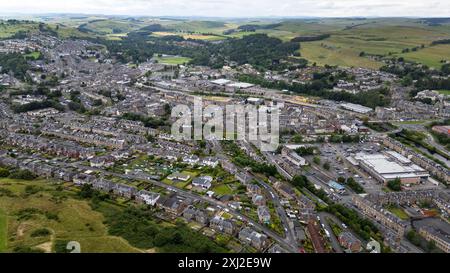 Luftaufnahme von Hawick, einer Stadt an den schottischen Grenzen, Schottland, Großbritannien Stockfoto