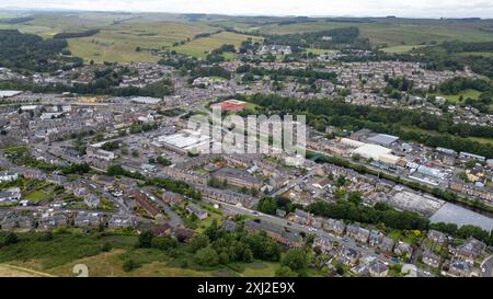 Luftaufnahme von Hawick, einer Stadt an den schottischen Grenzen, Schottland, Großbritannien Stockfoto