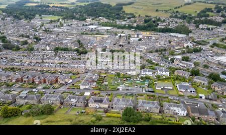 Luftaufnahme von Hawick, einer Stadt an den schottischen Grenzen, Schottland, Großbritannien Stockfoto