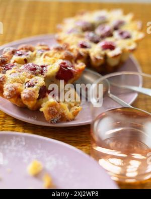 Kirsch-Clafoutis Stockfoto