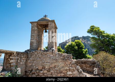 Glockenturm der Festung Palamidi, Nafplio, Griechenland. Stockfoto
