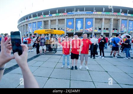 Berlin, Allemagne. Juli 2024. Illustration des Stadions während des Endspiels der UEFA Euro 2024 zwischen Spanien und England am 14. Juli 2024 im Olympiastadion in Berlin - Foto Jean Catuffe/DPPI Credit: DPPI Media/Alamy Live News Stockfoto