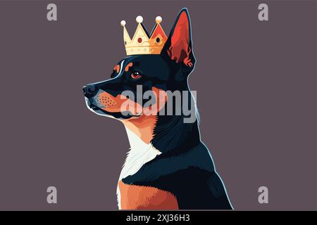 king Dog Vektor-Illustration Stock Vektor