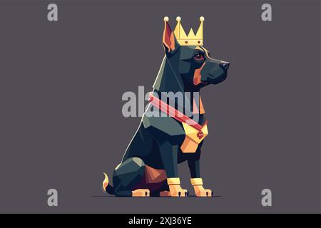 king Dog Vektor-Illustration Stock Vektor