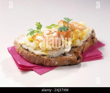 roher Schinken und Chicorée öffnen Sie sandwich Stockfoto