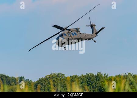 UH-60M Black Hawk auf der CIAV Air Show 2024 in Varazdin, Kroatien Stockfoto