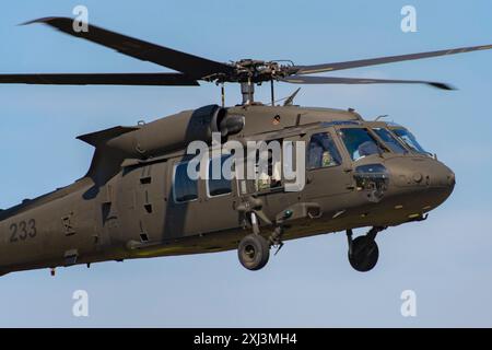 UH-60M Black Hawk auf der CIAV Air Show 2024 in Varazdin, Kroatien Stockfoto