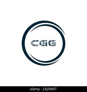 CGG-Logo. C G G-AUSFÜHRUNG. Weißer CGG-Buchstabe. CGG-, C G G-Letter-Logodesign. Logodesign mit dem Buchstaben C G in GOLD, GOLDENES LOGO, DREI, Stil. Letter-Logo-Set Stock Vektor