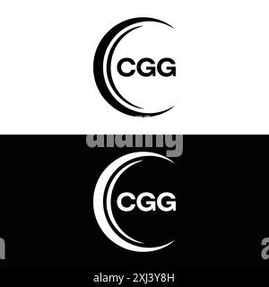 CGG-Logo. C G G-AUSFÜHRUNG. Weißer CGG-Buchstabe. CGG-, C G G-Letter-Logodesign. Logodesign mit dem Buchstaben C G in GOLD, GOLDENES LOGO, DREI, Stil. Letter-Logo-Set Stock Vektor