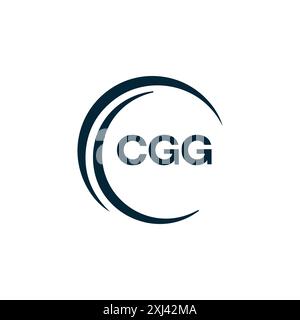 CGG-Logo. C G G-AUSFÜHRUNG. Weißer CGG-Buchstabe. CGG-, C G G-Letter-Logodesign. Logodesign mit dem Buchstaben C G in GOLD, GOLDENES LOGO, DREI, Stil. Letter-Logo-Set Stock Vektor