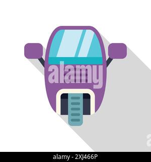 Einfache Illustration eines violetten Rollers von vorne gesehen, mit einem langen Schatten Stock Vektor