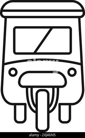 Line Art Icon einer Auto-Rikscha, eine in einigen Teilen der Welt gängige Transportart Stock Vektor