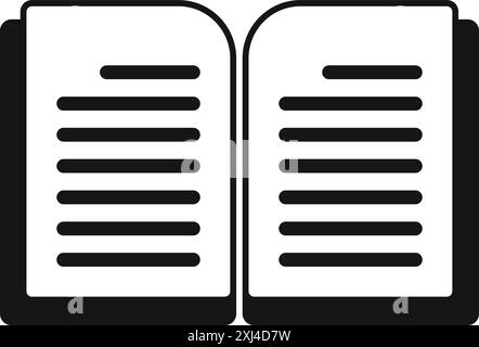 Das Symbol des offenen Buches veranschaulicht das Konzept der Bildung und Wissensverbreitung Stock Vektor