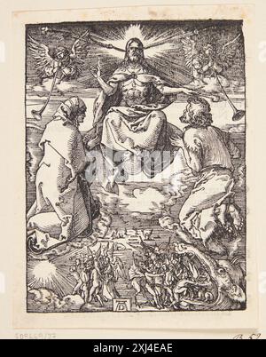 Das letzte Urteil Dürer, Albrecht 1471 - 1528 Holzschnitt, Print Dürer-Katalog: ein Handbuch über Albrecht Dürers Stiche, Radierungen, Holzschnitte, deren Zustände, Ausgaben und Wasserzeichen, Joseph Meder, Nr. 161, lateinische Textausgabe 1511, 11088, 1932. Hollsteins deutsche Stiche, Radierungen und Holzschnitte 1400-1700 (Band VII), Albrecht und Hans Dürer, R.W. Scheller, Kat. Nr. 161, C 37615, 1962. The Illustrated Bartsch 10, 16. Jahrhundert deutsche Künstler, Albrecht Dürer: Albrecht Dürer, Walter L. Strauss, 52, Holzschnitte, C 36179, 1980. Albrecht Dürers kleine Passion Nürnberg 1510: Nürnberg 151 Stockfoto