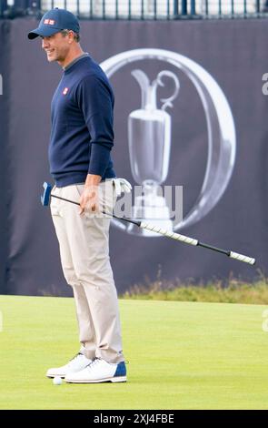 Troon, Schottland, Großbritannien. Juli 2024. Dienstag Übungstag auf dem Golfplatz Royal Troon vor der 152. Open Championship, die am Donnerstag vom 18. Bis 21. Juli beginnt. Bild; Adam Scott. Iain Masterton/Alamy Live News Stockfoto