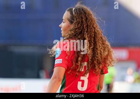 Leiria, Portugal. Juli 2024. Leiria, Portugal, 16. Juli 2024: Alicia Correia (3 Portugal) während des internationalen Spiels der Frauen in der EM-Qualifikation zwischen Portugal und Malta im Estadio Dr. Magalhaes Pessoa in Leiria, Portugal. (Pedro Porru/SPP) Credit: SPP Sport Press Photo. /Alamy Live News Stockfoto