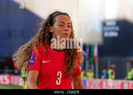 Leiria, Portugal. Juli 2024. Leiria, Portugal, 16. Juli 2024: Alicia Correia (3 Portugal) während des internationalen Spiels der Frauen in der EM-Qualifikation zwischen Portugal und Malta im Estadio Dr. Magalhaes Pessoa in Leiria, Portugal. (Pedro Porru/SPP) Credit: SPP Sport Press Photo. /Alamy Live News Stockfoto