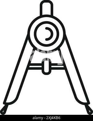 Einfaches, fettgedrucktes Liniensymbol eines Zeichenkompasses, perfekt für die Darstellung von Geometrie, Zeichnungserstellung und technischen Zeichnungen Stock Vektor