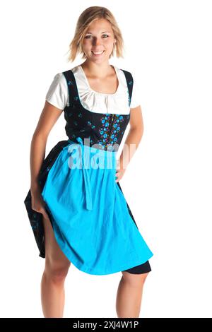 Junge Frau in einem dirndl Stockfoto