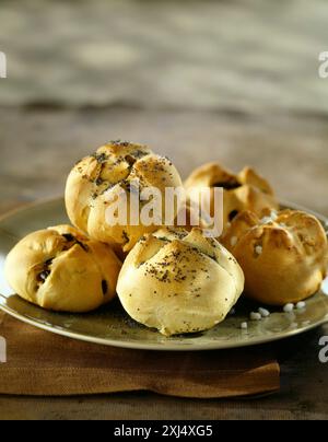 Brötchen mit verschiedenen Geschmacksrichtungen Stockfoto