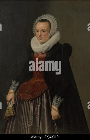 Porträt einer Lady Pickenoy, Nicolaes Eliasz. 1588–1650, Mierevelt, Michiel Jansz. Van 1566 - 1641 Gemälde Hollandsk Malerkunst, Karl Madsen, S. 209, 1105, 1891. Nicolaes Eliasz Pickenoy (1588-1650/56) : og den amsterdamske portrætkunst, ca. 1620-45, David Burmeister Kaaring, omt. S. 61ff, Abb. S. 63, 2006 Porträt einer Dame Stockfoto