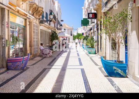 Malerische Straße in Olhão, Portugal (Algarve) Stockfoto