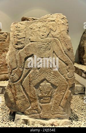 Schmuck aus dem Grab Nr. 7 von Monte Alban, Museum, Kirche des ehemaligen Dominikanerklosters Santo Domingo in Oaxaca de Juarez, Oaxaca, Mexiko Stockfoto