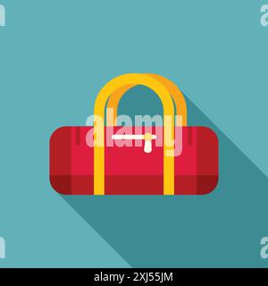 Rote Reisetasche horizontal liegend, bereit für eine Geschäftsreise oder einen entspannenden Urlaub Stock Vektor