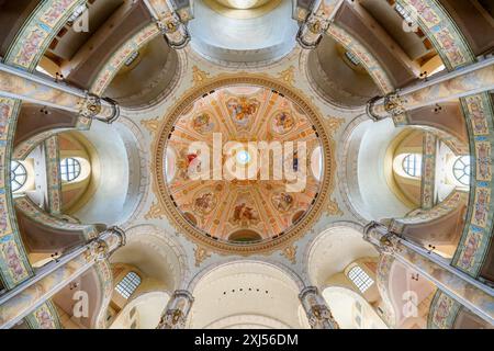 Barocke evangelisch-lutherische Kirche unserer Lieben Frau, Innenansicht der Kuppel, Dresden, Sachsen, Deutschland Stockfoto