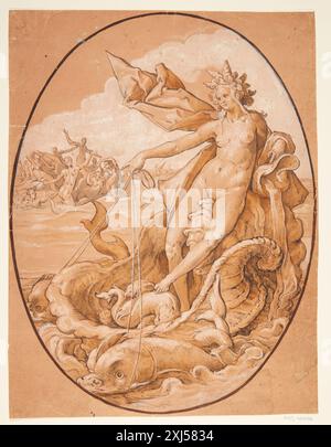 Venus Marina Ubekendt KKS , Goltzius, Hendrick 1558 - 1617 Zeichnung der illustrierten Bartsch 3, niederländische Künstler, Hendrik Goltzius, Walter L. Strauss, 235, 47862, 1980 Venus Marina Stockfoto