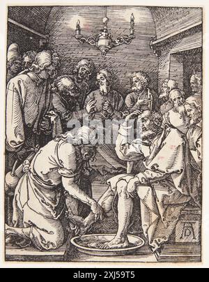 Christ Washing St. Peter's Feet Dürer, Albrecht 1471 - 1528 Holzschnitt, Print Dürer-Katalog: ein Handbuch über Albrecht Dürers Stiche, Radierungen, Holzschnitte, deren Zustände, Ausgaben und Wasserzeichen, Joseph Meder, Nr. 134, vor dem Text, 11088, 1932. Hollsteins deutsche Stiche, Radierungen und Holzschnitte 1400-1700 (Band VII), Albrecht und Hans Dürer, R.W. Scheller, Kat. Nr. 134, C 37615, 1962. The Illustrated Bartsch 10, 16. Jahrhundert deutsche Künstler, Albrecht Dürer: Albrecht Dürer, Walter L. Strauss, 25, Holzschnitte, C 36179, 1980. Albrecht Dürers kleine Passion Nürnberg 1510: Nürnberg 1510, Stockfoto