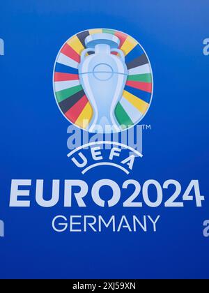 Logo der UEFA Euro 2024 Fußball-Europameisterschaft in Deutschland, Düsseldorf, Deutschland Stockfoto