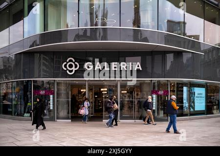 Galeria Kaufhof Hauptwache, Kaufhauskette, Logo, Eingangsbereich, Frankfurt am Main, Hessen, Deutschland Stockfoto