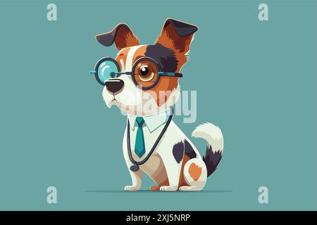 Dog Doctor Vektor Illustration Stock Vektor