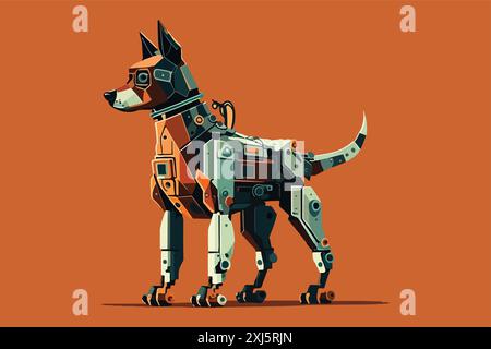 Vektorillustration für Hunderoboter Stock Vektor
