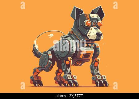 Vektorillustration für Hunderoboter Stock Vektor