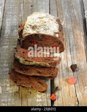 Schokolade und Erdbeerbrot Stockfoto