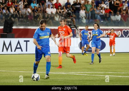 Roma, Italien. Juli 2024. Giuseppe Conte Partita del Cuore allo Stadio Gran Sasso d'Italia L'Aquila, Italia &#x2014; Marted&#xec; 16 luglio 2024 - Cronaca - (Foto di Cecilia Fabiano/LaPresse) Giuseppe Conte Heart Match im Gran Sasso of Italy Stadion L'Aquila, Italien - Dienstag, 16. Juli 2024 - News - (Foto: Cecilia Fabiano/LaPresse) LaPresse/Alamy Live News Stockfoto