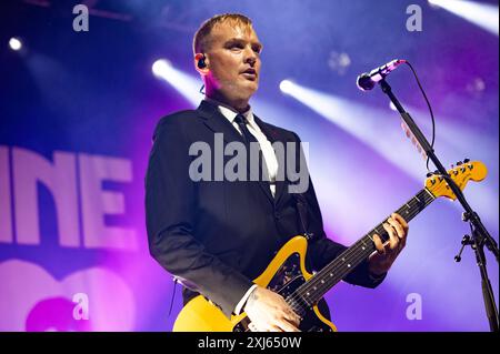 London, Vereinigtes Königreich. Juli 2024. Matt Skiba führt das Alkaline Trio an, während es eine ausverkaufte Show im Kentish Town Forum spielt. Cristina Massei/Alamy Live News Stockfoto