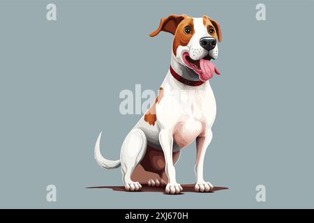 Vektorgrafik des Hundes mit Ganzkörpercharakter Stock Vektor