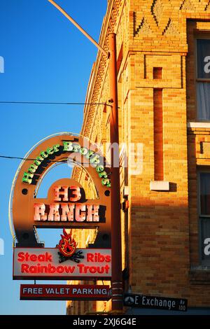 Ein Steakhaus im historischen ft Worth Stockyards Stockfoto