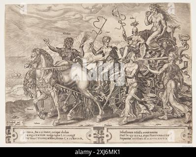 The Triumph of Neid Cort, Cornelis 1533 - 1578, Heemskerck, Maarten van 1498 - 1574, Coornhert, Dirk Volkertsz 1522 - 1590, Galle, Theodor 1571 - 1633 Kupferstich, Print the New Hollstein Niederländisch und flämisch Radierungen, Stiche und Holzschnitte 1450-1700, Maarten van Heemskerck, Teil I-II, Ilja M. Veldman, 485 II, 55173, 1993-1994. Tegninger af Maerten van Heemskerck: Illustreret katalog, Jan Garff, 66, 42279, 1971. Hollsteins niederländische und flämische Radierungen, Stiche und Holzschnitte 1450-1700 (Vol. IV), Brun - Coques, F.W.H. Hollstein, 162, C 38945, 1951. die niederländische und flämische Ätzung von New Hollstein Stockfoto