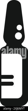 Einfaches Symbol einer medizinischen Ampulle, oft für Injektionen oder zur Lagerung flüssiger Medikamente verwendet Stock Vektor
