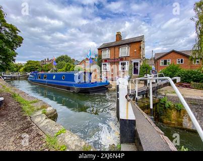 Die aufgehende Sonne, der Grand Union Kanal, Berkhamsted Stockfoto