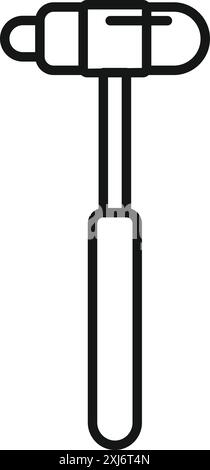 Medizinisches Reflexhammer-Neurologie-Werkzeugsymbol, das eine neurologische Untersuchung zur Diagnostik zeigt Stock Vektor