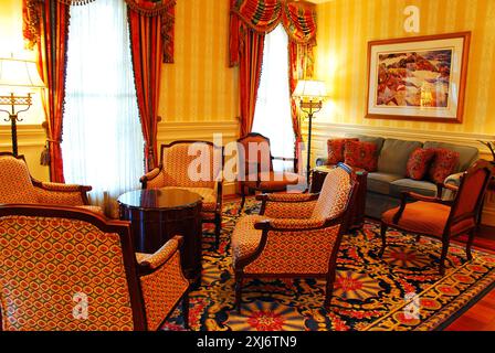 Die klassische Lobby des Hotels Wentworth by the Sea in Portsmouth, New Hampshire Stockfoto