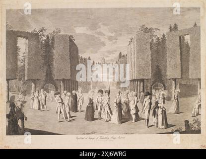Ausblick am Eingang der Friederichsberg Hauge im Jahr 1786 Schule, Georg Christian 1764 - 1816 Ätzen, Druck Samlinger til en beskrivende Fortegnelse über danske kobberstik, Ränder, Illustrator m. m., Frederik G. Krohn, Kat. Nr. 1680, D 3448, 1889 Prospect Taget ved Indgangen af Friederichsberg Hauge i Aaret 1786 Stockfoto