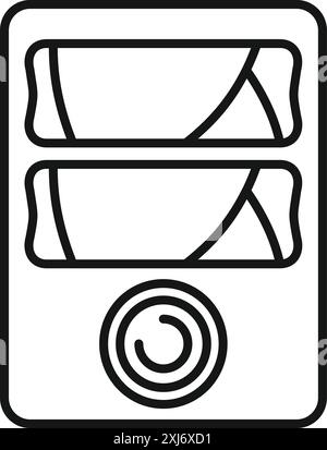 Line Art-Symbol einer Krypto-Mining-Farm, die Kryptowährung generiert Stock Vektor